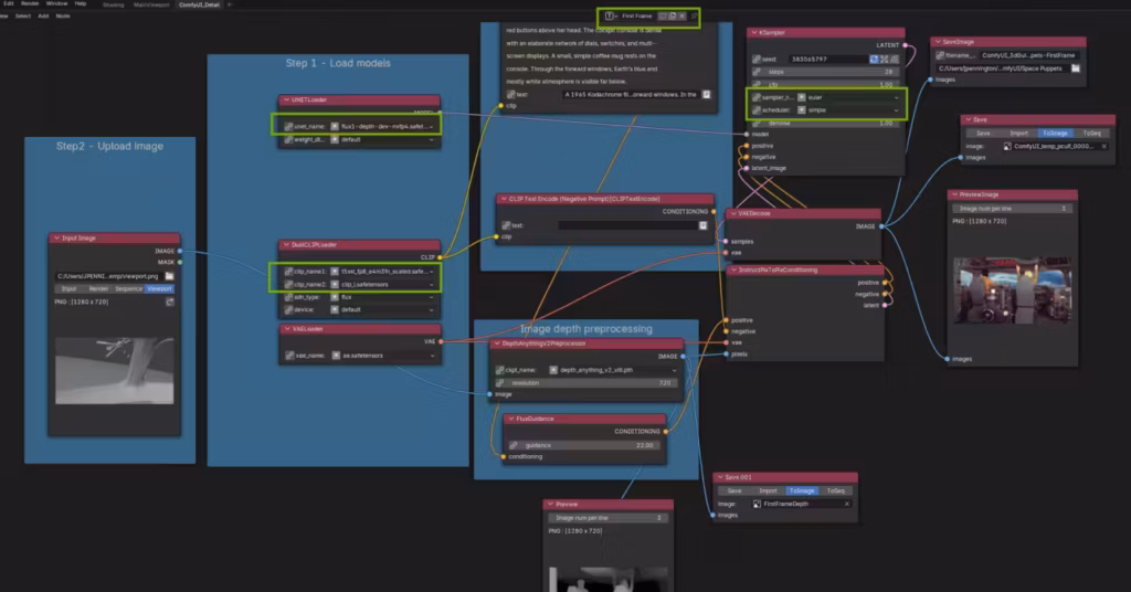 Flux 1 Depth Image Generation and Make Your First Keyframe